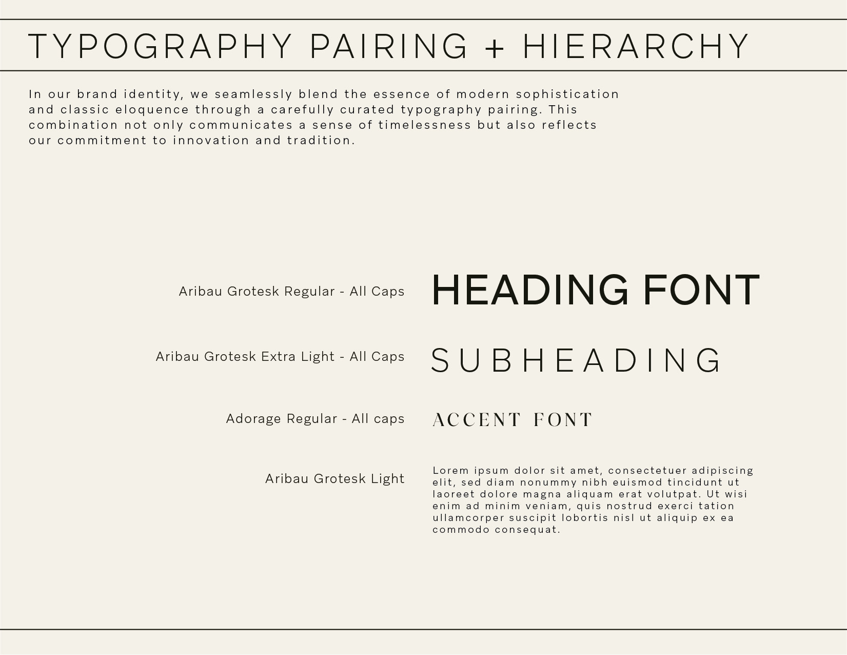 Redavfined Aesthetics typography brand guide page
