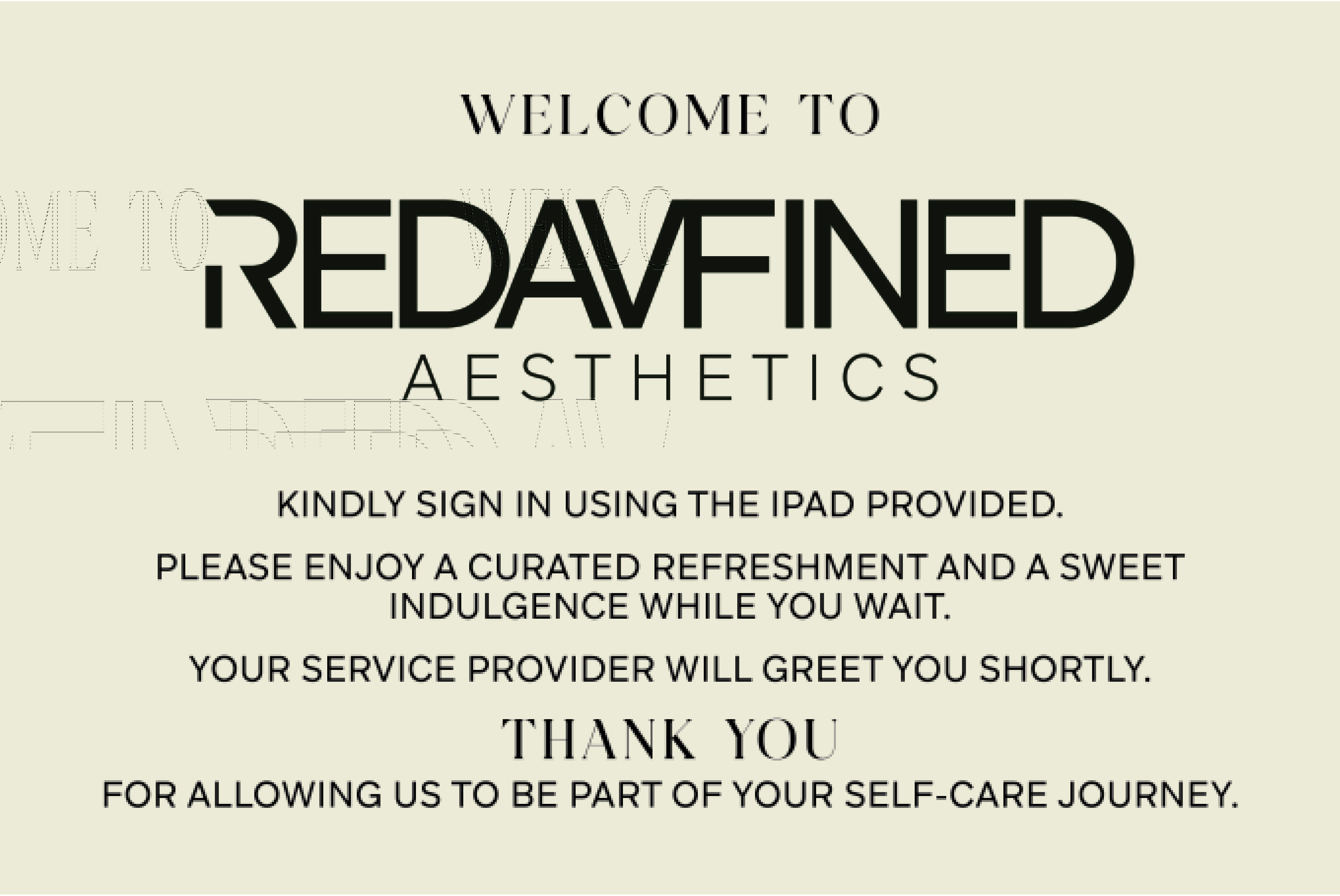 Redavfined welcome sign