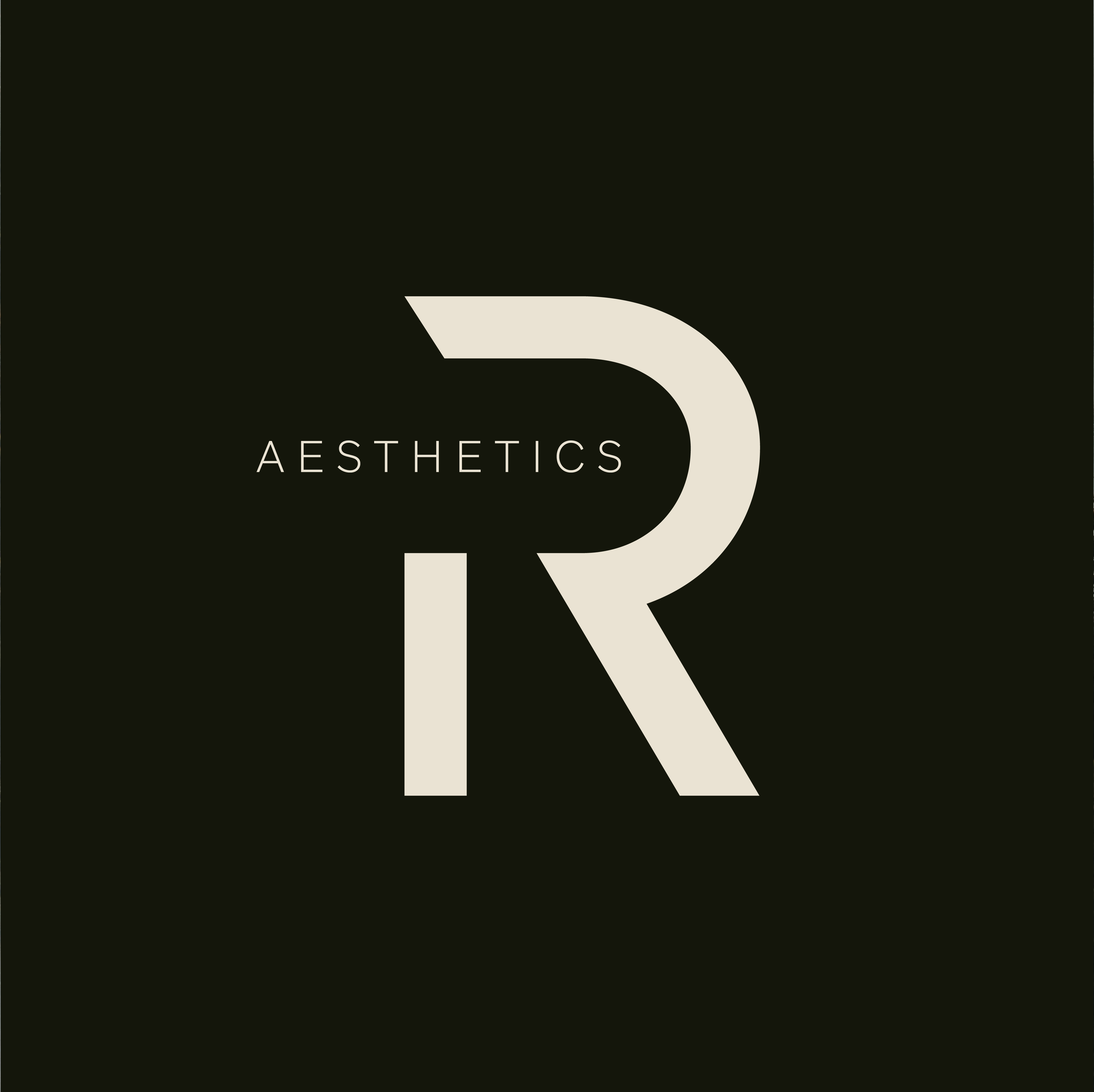 Redavfined Aesthetics monogram on dark green