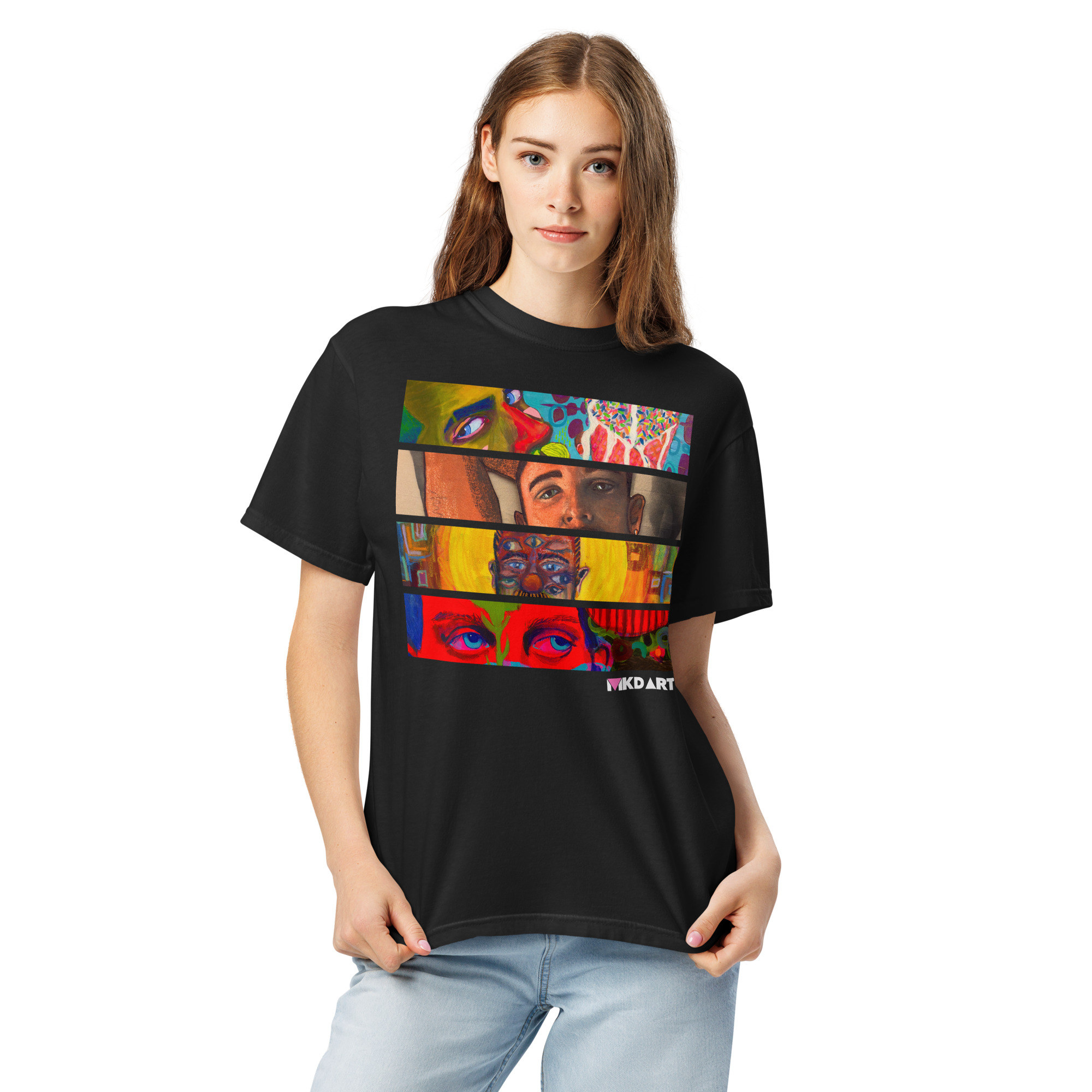 Eyes Art T Shirt - MKD ART - Comfort Colors Shirt - Image 4